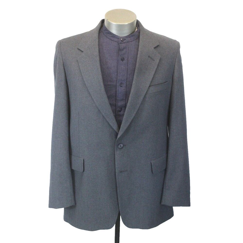 mens gray Vintage 80s Levis 2pc Pant Action Suit knit business‎ retro usa 42 L - Picture 2 of 13